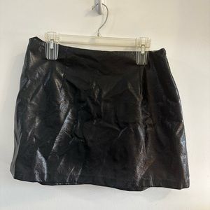 Abercrombie & Fitch Women's Patent  Vegan Leather Mini Skort